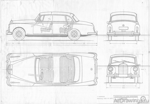 Mercedes 300d W189 (1956) (Mercedes 300d B189 (1956)) - drawings (figures) of the car
